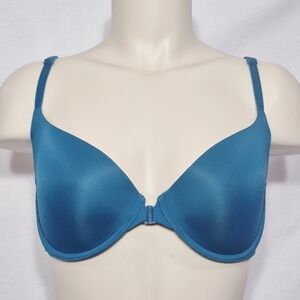 34DD Victoria's Secret Front Close Lined Demi UW Bra Blue‎